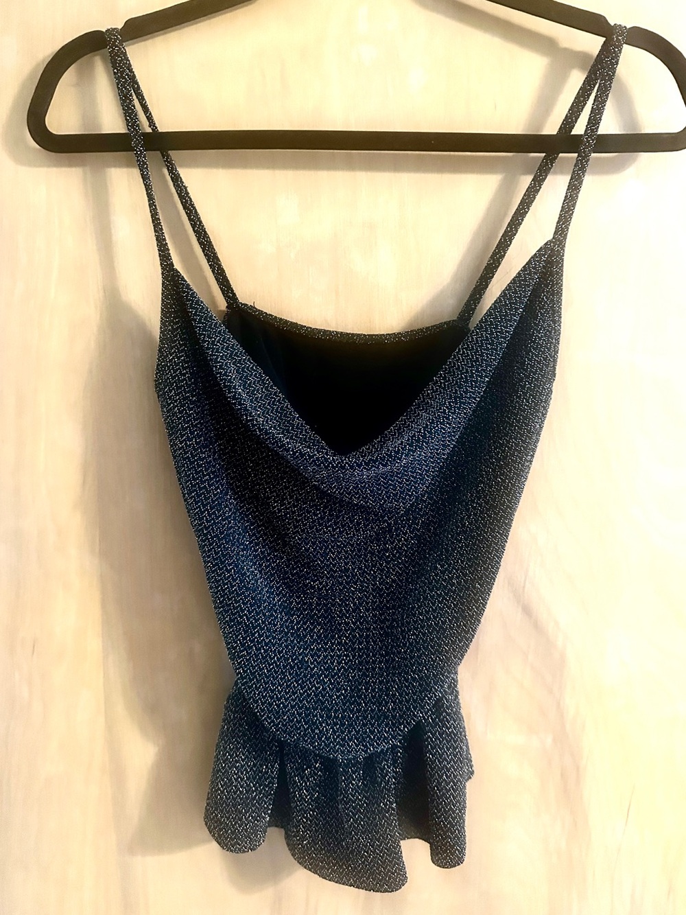 Y2K Sparkling Gray Peplum Club Top